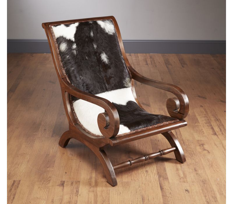 43315-HI Cowhide Upholstered Leisure Chair