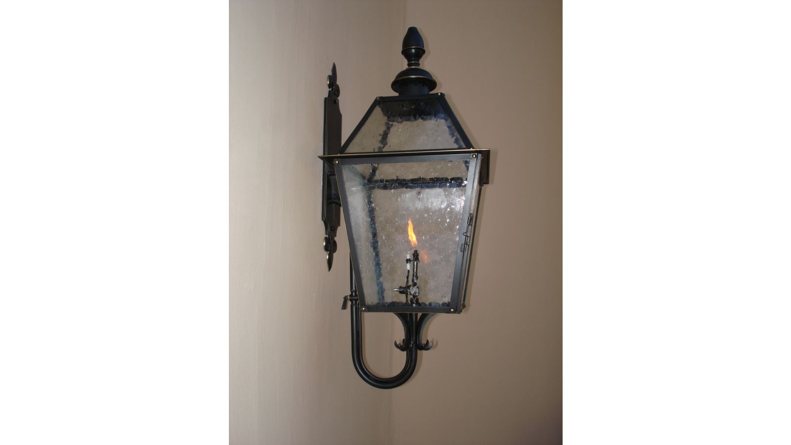 Custom wall mounted gas lantern