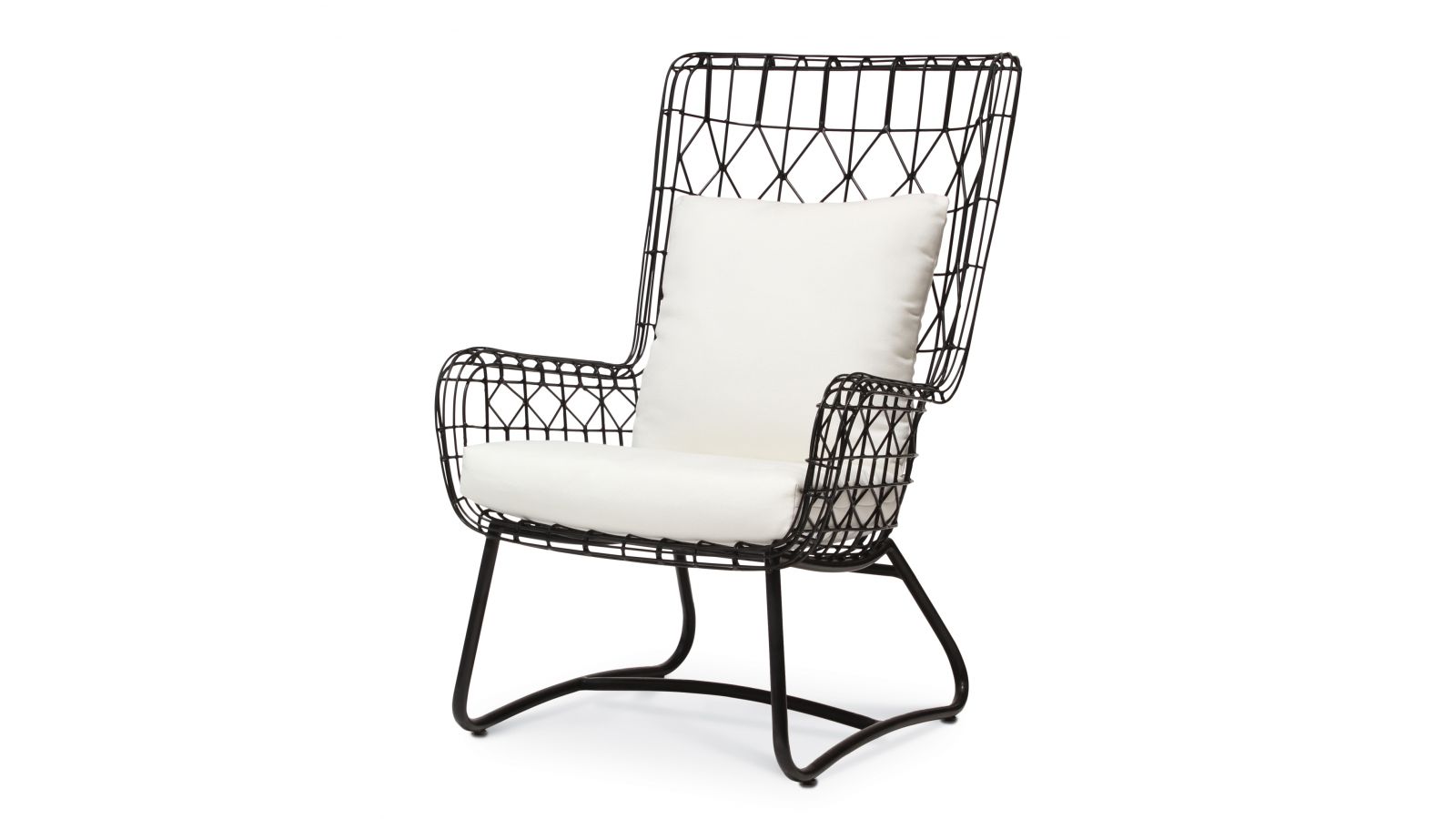 Capri Outdoor Wing Chair, Black