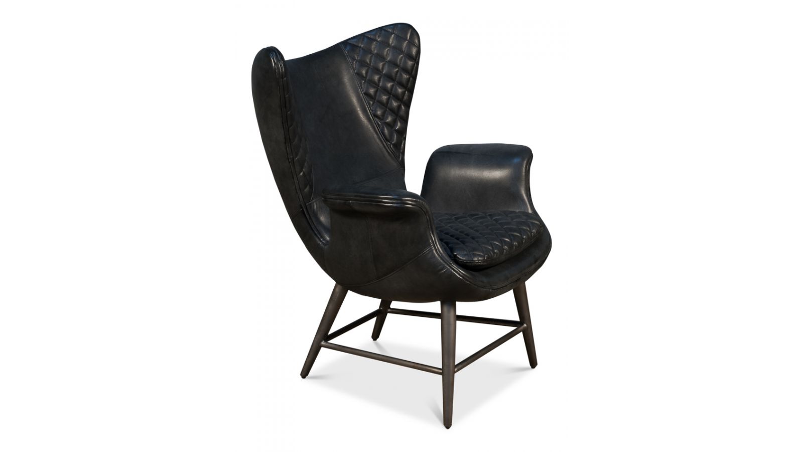 40862 Tudor Single Chair in Black Leather