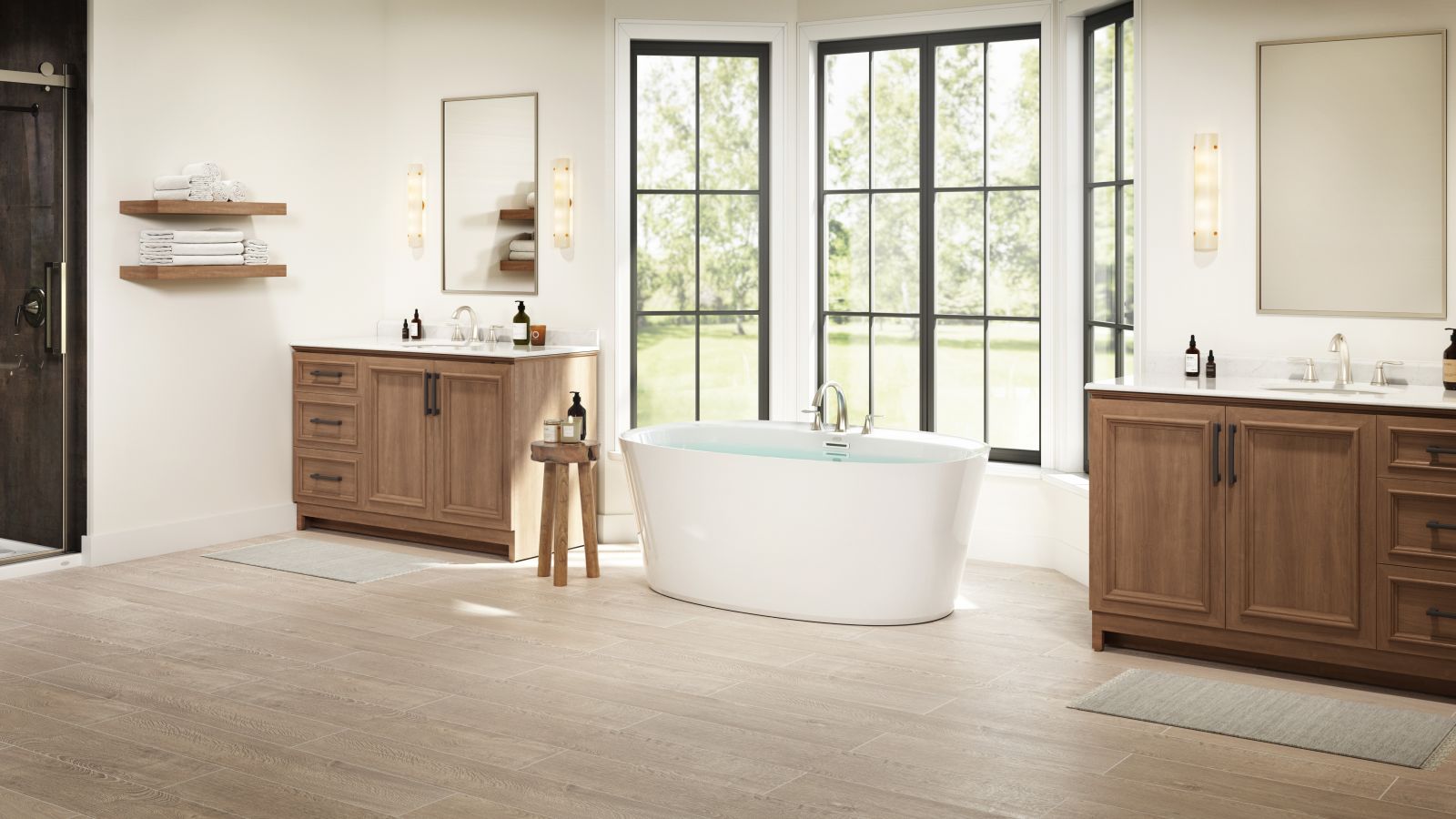 Amalia™ 5932 Deck Mount Compatible Acrylic Freestanding Soaking Bath Center Drain White with White Drain
