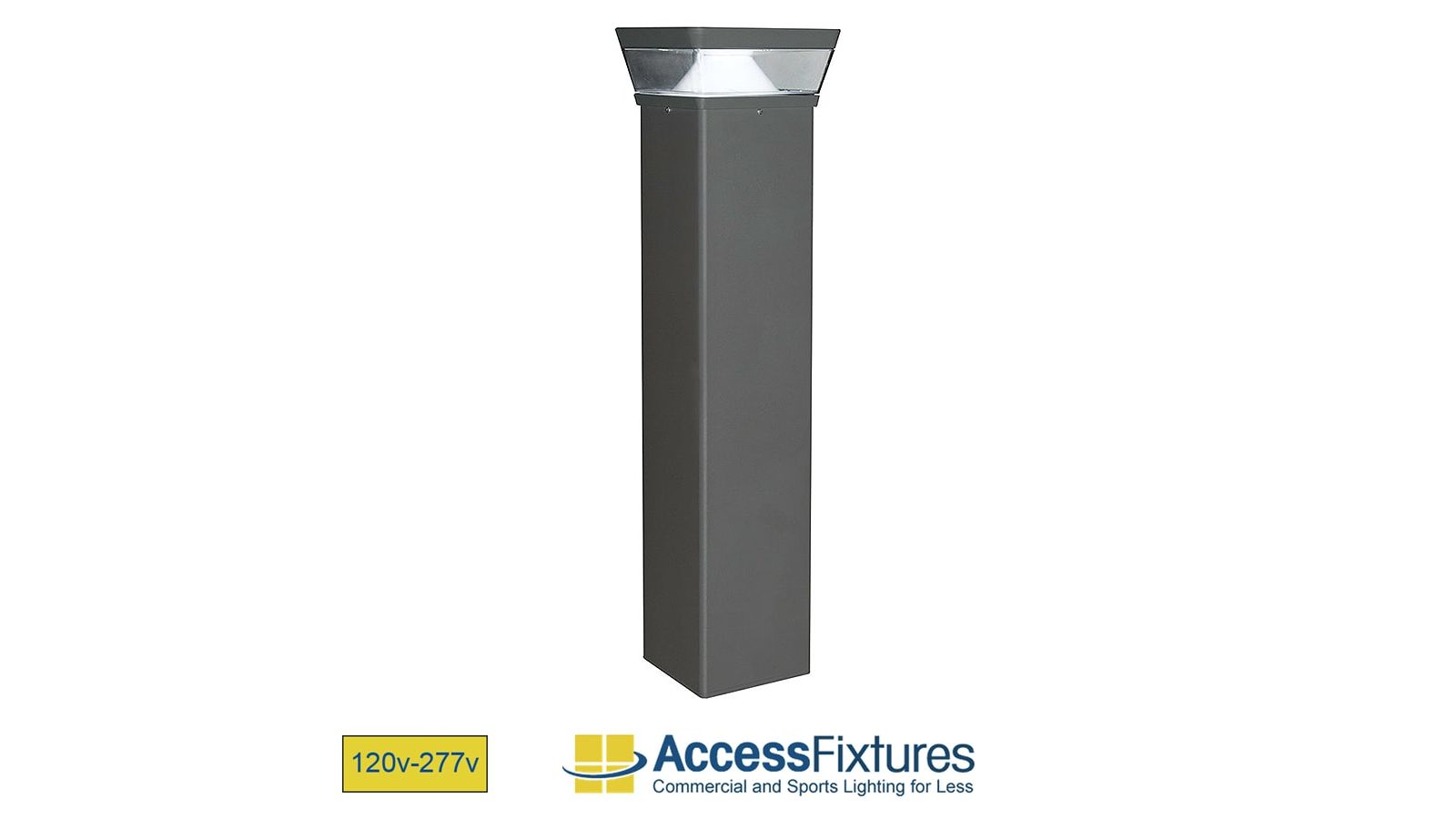 OPPE 26w Square LED Bollard Light with Reflector – Dimmable LED Bollard Light – IP67, CSA Rated, Aluminum Housing