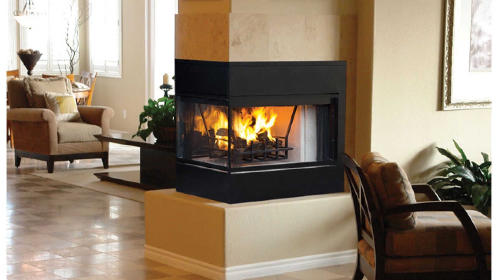 Astria Monterey Peninsula wood-burning fireplace