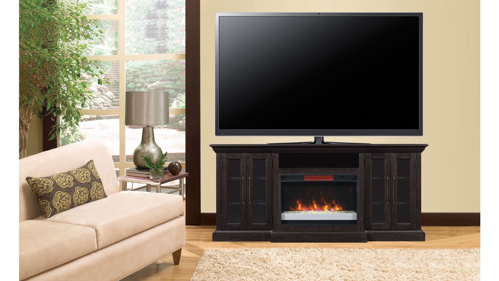 Grand TV Stand with Electric Fireplace