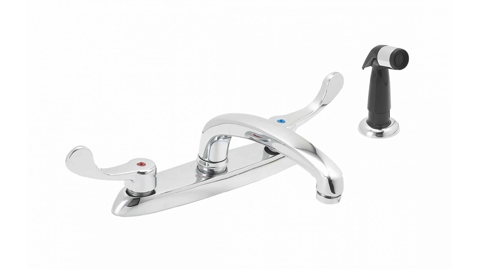 Commercial Two Handle Kitchen Faucet w/ Spray 