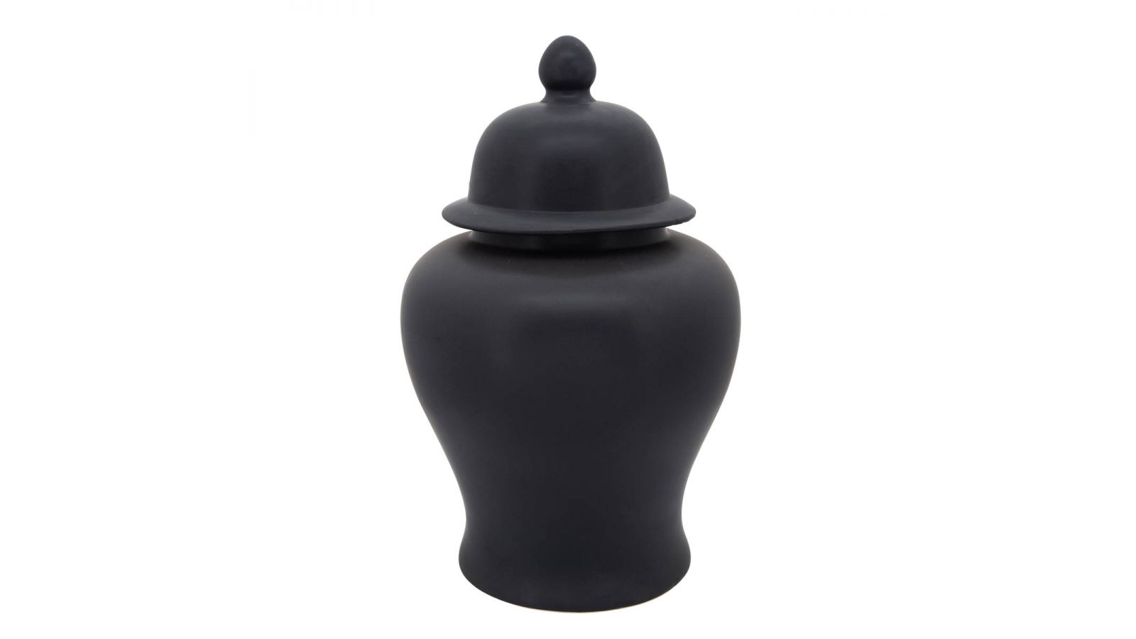 Matte Black Large Temple Jar