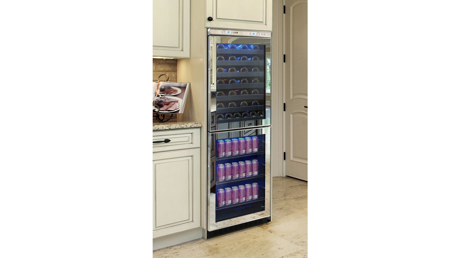 Mirrored Touch Screen Wine & Beverage Cooler