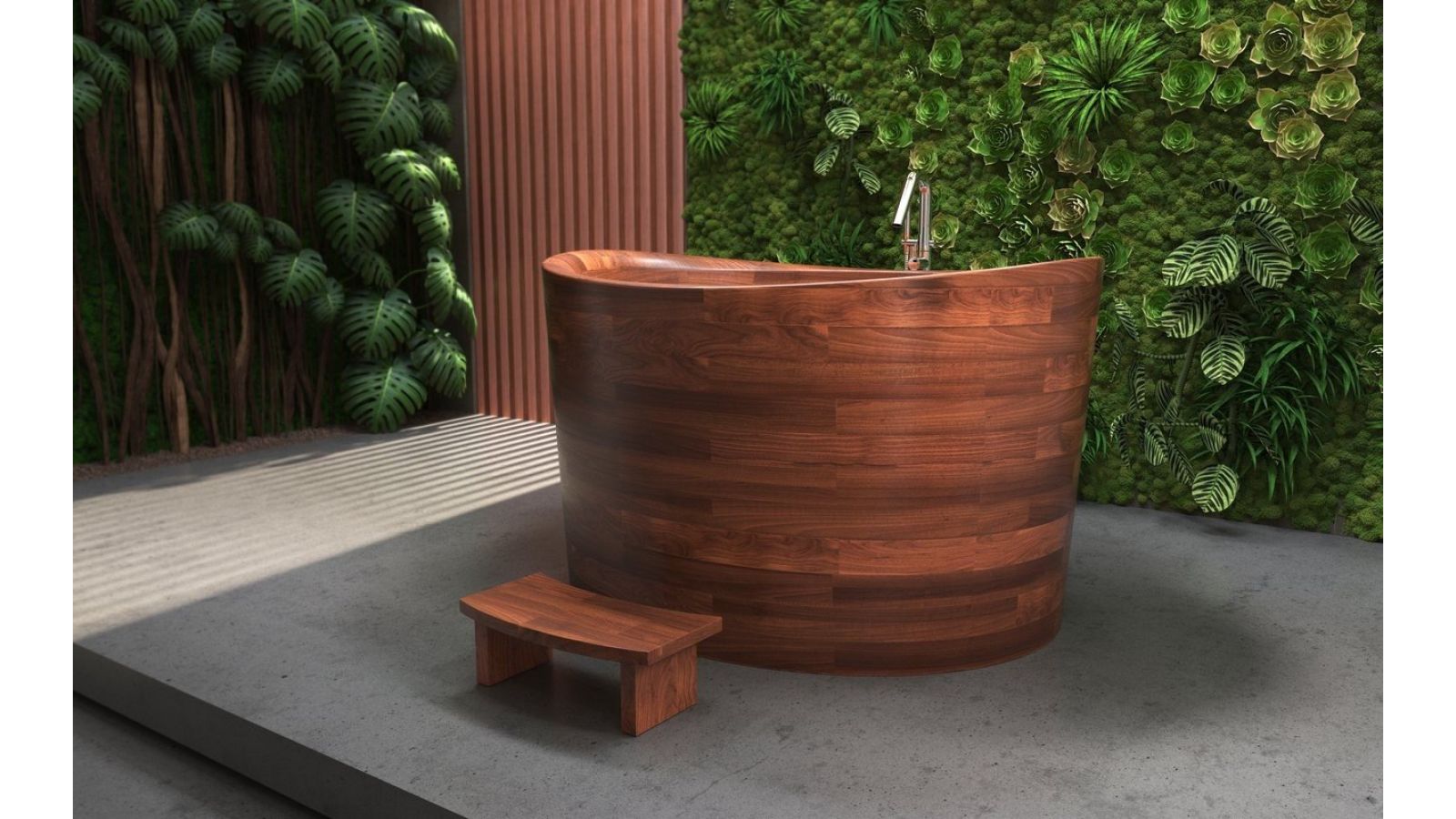Aquatica True Ofuro Duo Wooden Freestanding Japanese Soaking Bathtub