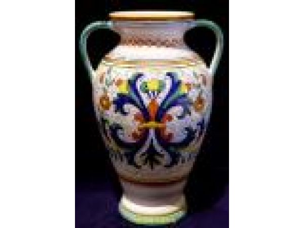 930/30 12'' Vase double handles - Deruta Antica