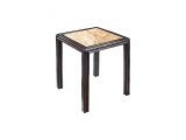 Parson End Table-Espresso, Yellow Marble