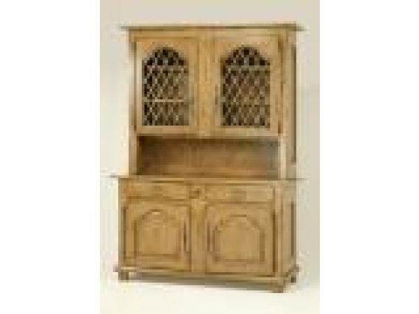3074 Enclosed Hutch Top for #3085 with two iron gr