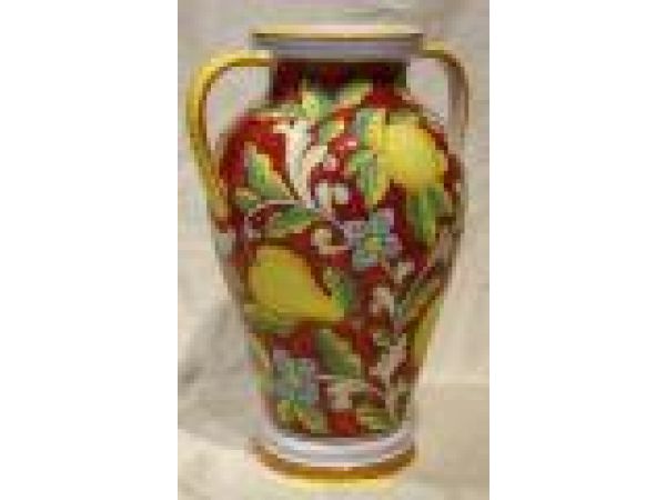 930/30 12'' Vase double handles - Frutta Rosso