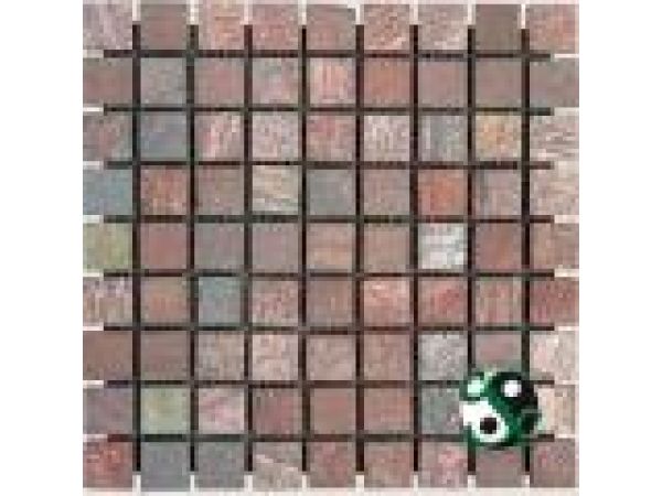MOS-Q043, Copper Quartzite 1x1 Mosaic