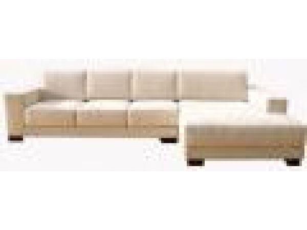 SL 160 White, Fabric Sectional Sofa With Chaise