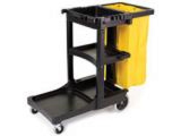 6173-88 Cleaning Cart with Zippered Yellow Vinyl Bag