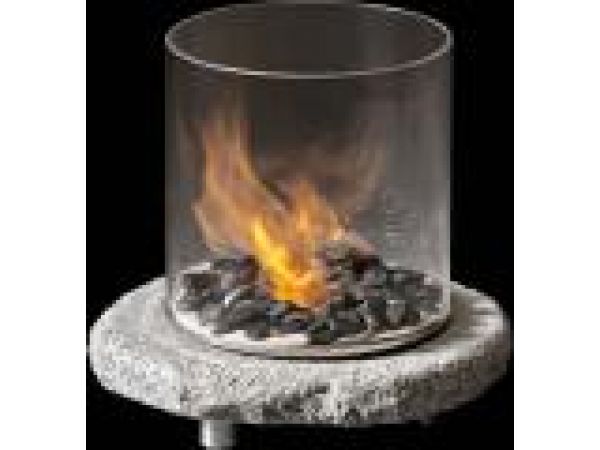 GlassFire‚© Cylinder With Granite Base Indoor/Outdoor