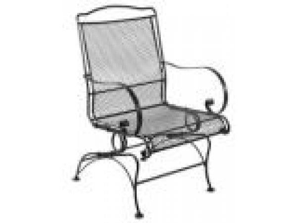 High Back Mesh Dining Coil Spring Arm Chair