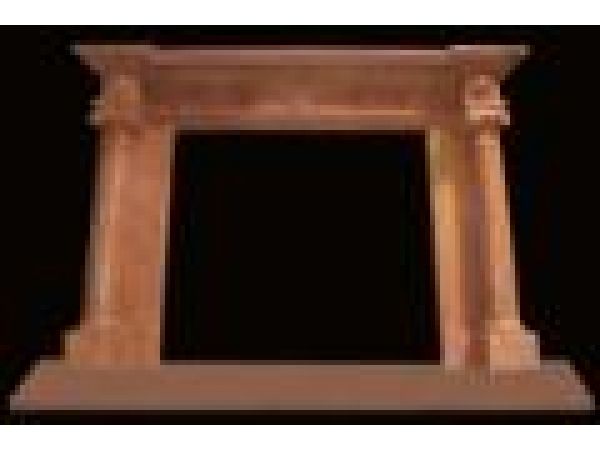 Marble Fireplace Mantels - E502 Red Brown