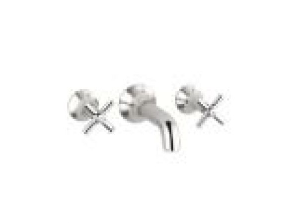 Wall-Mounted Widespread Faucet Set with Cross Handles