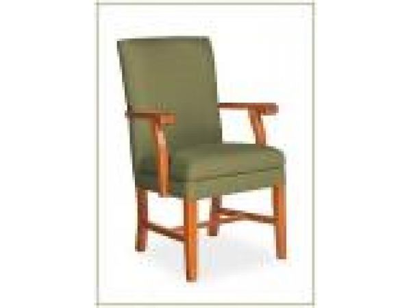 High back Martha Washington style armchair. Solid