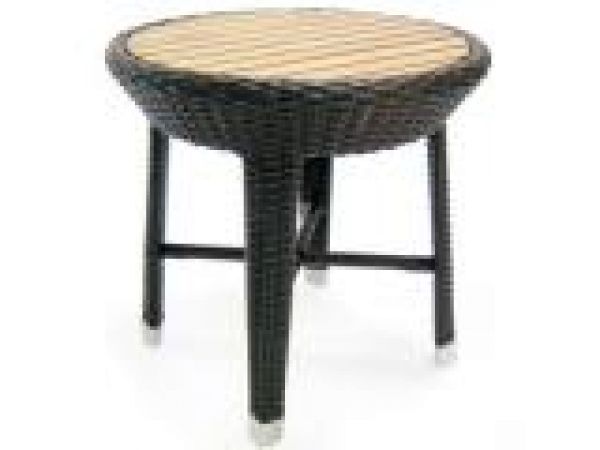 RIVIERA WOVEN RESIN WITH TEAK TOP END TABLE