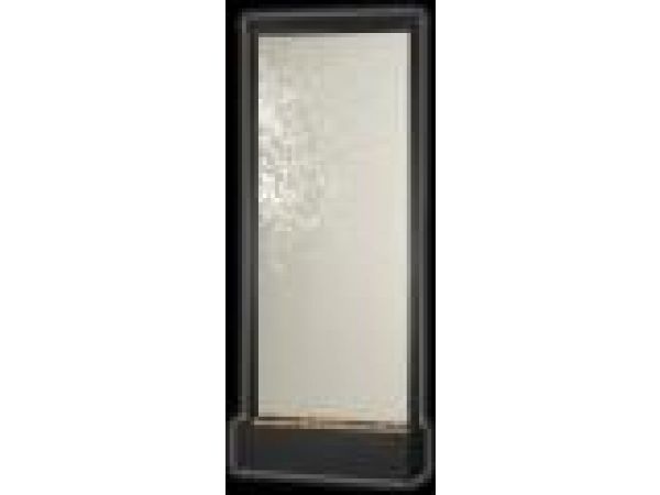 10' Tall Grande Center Mount Clear Glass Panel with Black Onyx Finish Freestanding Fountain