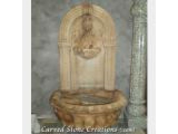 WF-09 Antique Marble-Wall Mounted Roman Arch Fountain
