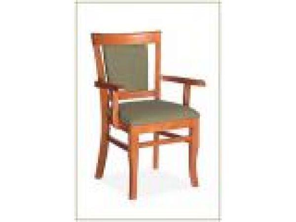 Café style armchair with upholstered seat and back