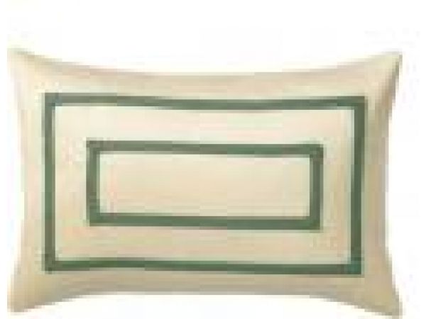 Rectangular Applique Pillow (Ivory silk with Leaf