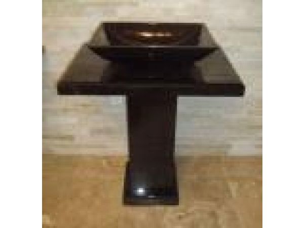 ABP-800, ''Contemporary'' Black Granite Pedestal Sink