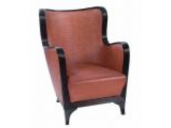 Wing Chair-Tan Leather Seat