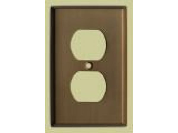 Single Duplex Outlet Coverplates: Solid Brass