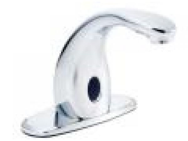 Battery operated electronic crescent lavatory fauc