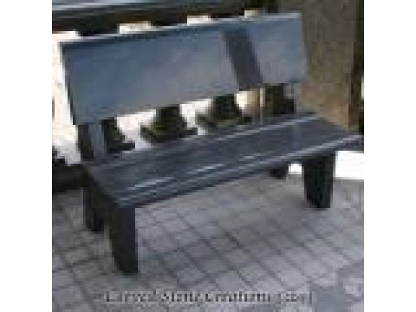 BEN-114, Contoured Park Style Granite Bench W/ Back