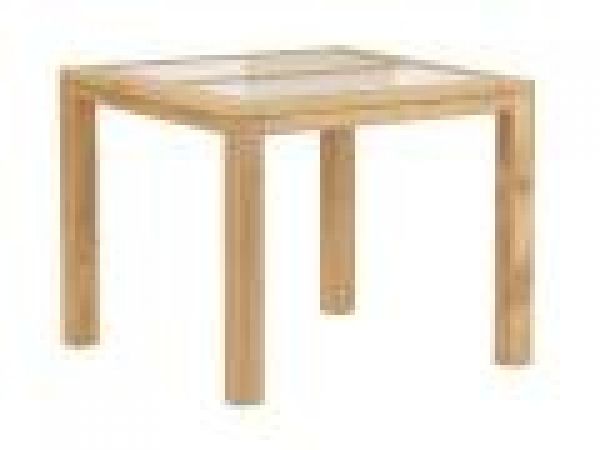 Metzo Teak Table with Glass Inserts 90cm / 35 1/4