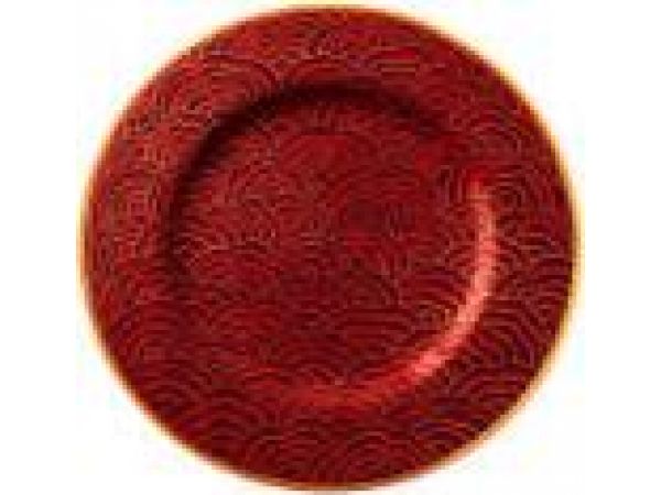 No. MKC-243,Hua Cloisonne Charger-Mixed Red