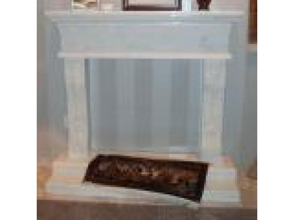 FP-011, ''Simply Traditional'' - hand-carved marble fireplace surround