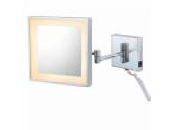 910 Series-LED Square Pivot Arm Lighted Wall Mirror