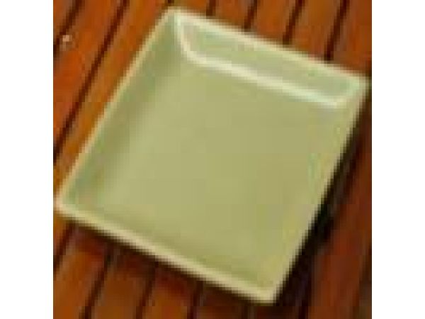 Plate Large Square Green 26x26