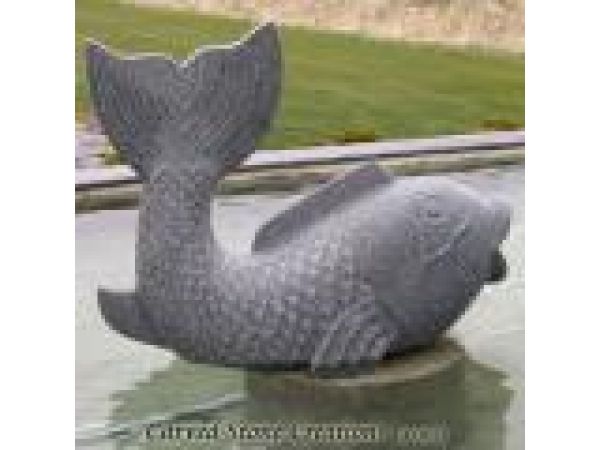 SPF-103, Large Single Fish - Hand-Carved Granite Spitting Fountain