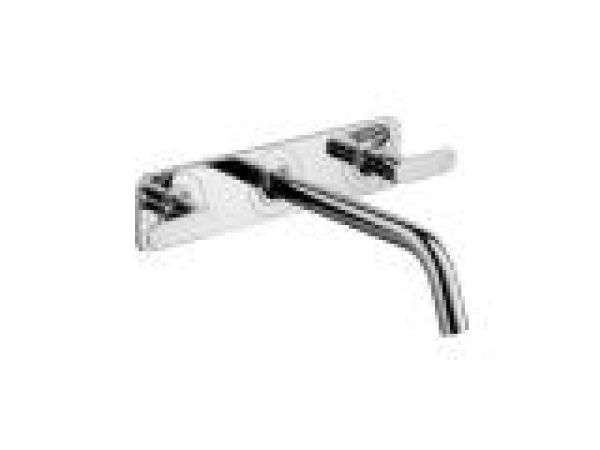 Wall-Mounted Widespread Faucet with Base Plate