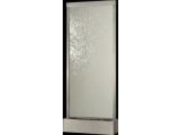 10' Tall Grande Center Mount Clear Glass Panel with Brushed Stainless Steel Freestanding Fountain
