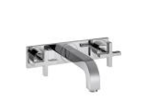 Axor Citterio Wall-Mounted Widespread Faucet Set with Cross Handles and Base Plate