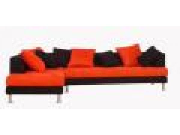 SL 174 Red & Black, Fabric Sofa