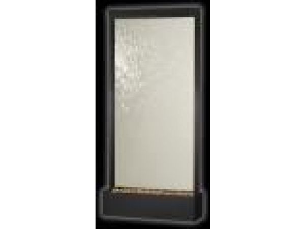 8' Tall Grande Center Mount Clear Glass Panel with Black Onyx Finish Freestanding Fountain