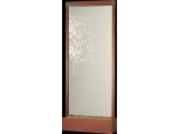 10' Tall Grande Center Mount Clear Glass Panel with Copper Vein Finish Freestanding Fountain
