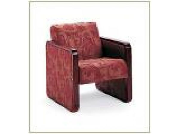 Low back lounge chair with upholstered closed side