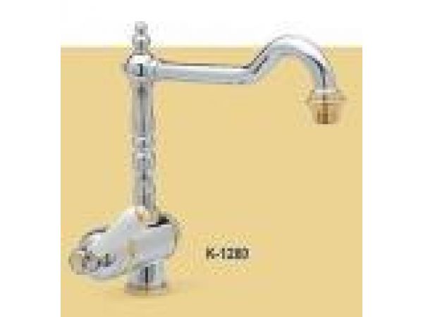 Old Fashion kitchen faucet with white handle