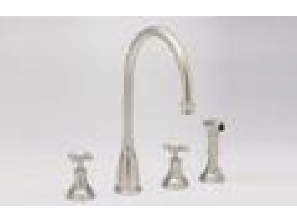 4-Hole C-Spout Kitchen Faucet with Sidespray