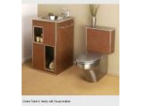 Cerine Toilet & Vanity with Taupe leather